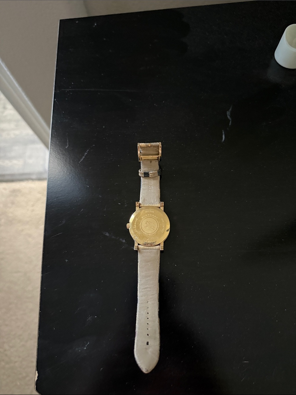 Burberry Gold-Tone Watch with Beige Plaid Strap - Picture 4 of 4